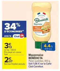 Carrefour Mayonnaise Bénédicta offre