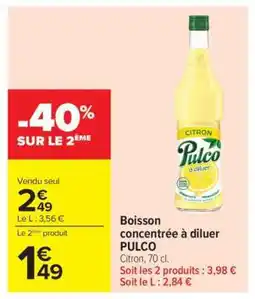 Carrefour Boisson concentrée à diluer PULCO offre