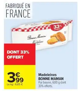 Carrefour Madeleines Bonne Maman offre