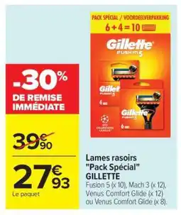 Carrefour Lames rasoirs Pack Spécial GILLETTE offre
