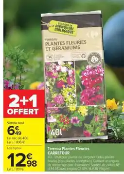 Carrefour TERREAU PLANTES FLEURIES offre