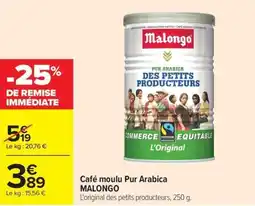 Carrefour Café moulu Pur Arabica MALONGO offre