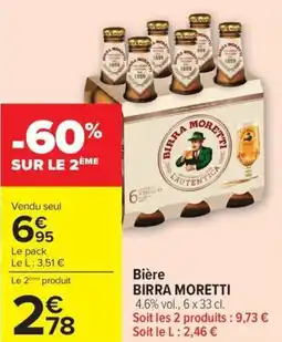 Carrefour Bière BIRRA MORETTI offre