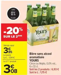 Carrefour Bière sans alcool aromatisée YOURS offre