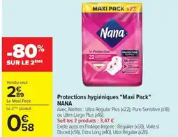 Carrefour Protections hygiéniques Maxi Pack NANA offre