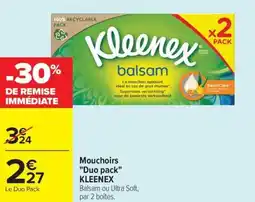 Carrefour Mouchoirs Duo pack KLEENEX offre