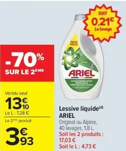 Carrefour Lessive liquide ARIEL offre