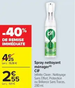 Carrefour Spray nettoyant ménager CIF offre