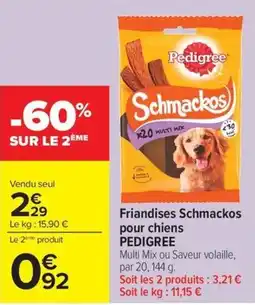 Carrefour Friandises Schmackos pour chiens PEDIGREE offre