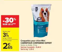 Carrefour Croquettes pour chien Mini CARREFOUR COMPANINO EXPERT offre