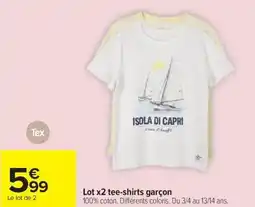 Carrefour Lot x2 tee-shirts garçon offre