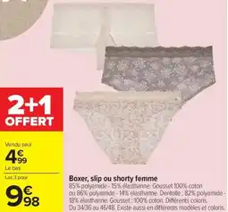 Carrefour Boxer, slip ou shorty femme offre