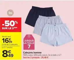 Carrefour Caleçons homme offre