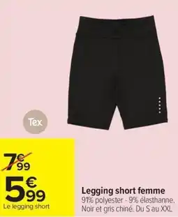 Carrefour Legging short femme offre