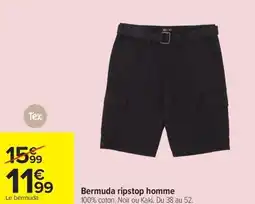 Carrefour Bermuda ripstop homme offre