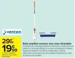 Carrefour Balai serpillère essoreur avec seau rétractable offre