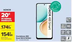 Carrefour Smartphone 400 Smart 4G 6/128 Noir offre