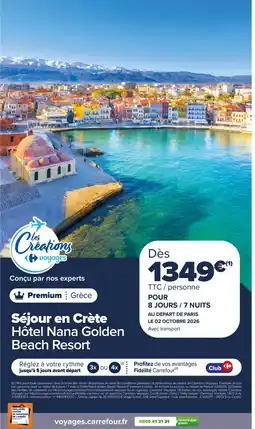 Carrefour Séjour en Crète Hôtel Nana Golden Beach Resort offre