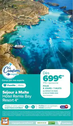 Carrefour Séjour à Malte Hôtel Ramla Bay Resort 4 offre