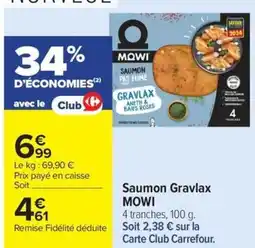 Carrefour Saumon Gravlax MOWI offre