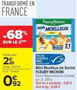 Carrefour Mini Moelleux de Surimi FLEURY MICHON offre