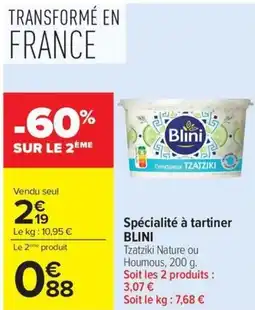 Carrefour Spécialité à tartiner BLINI offre