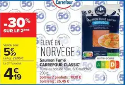 Carrefour Saumon Fumé CARREFOUR CLASSIC offre
