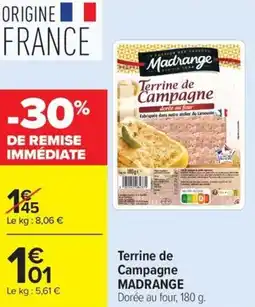 Carrefour Terrine de Campagne MADRANGE offre