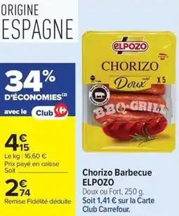 Carrefour Chorizo Barbecue ELPOZO offre