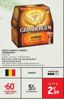 Intermarché Grimbergen bière d'abbaye ambrée offre