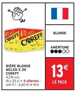 Intermarché Coreff bière blonde melen x 20 offre