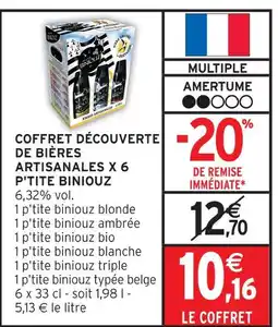 Intermarché P'tite biniouz coffret découverte de bières artisanales x 6 offre