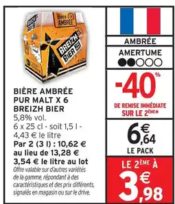 Intermarché Breizh bier bière ambrée pur malt x6 offre