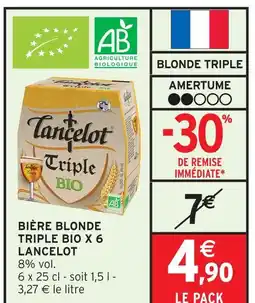 Intermarché Lancelot bières blonde triple bio x 6 offre