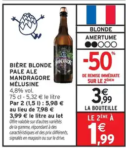 Intermarché Mélusine bière blonde pale ale mandragore offre