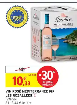 Intermarché Les rozallées vin rosé méditerranée igp offre