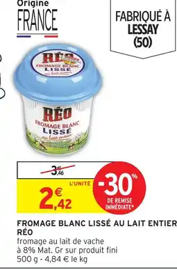 Intermarché Réo fromage blanc lissé au lait entier offre