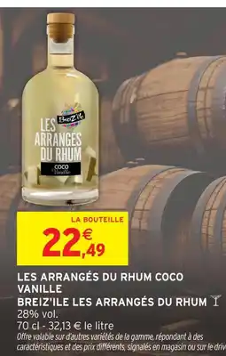 Intermarché Breiz'ile les arrangés du rhum les arrangés du rhum coco vanille offre
