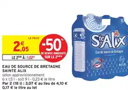Intermarché Sainte alix eau de source de bretagne offre
