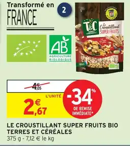 Intermarché Terres et céréales le croustillant super fruits bio offre
