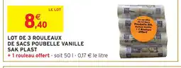 Intermarché Sak plast lot de 3 rouleaux de sacs poubelle vanille offre
