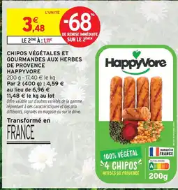 Intermarché Happyvore chipos végétales et gourmandes aux herbes de provence offre