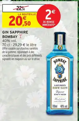 Intermarché Sapphire bombay gin offre