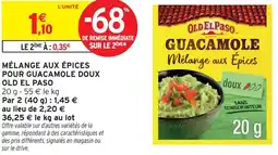 Intermarché Old el paso mélange aux épices pour guacamole doux offre