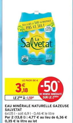 Intermarché La salvetat eau minérale naturelle gazeuse offre