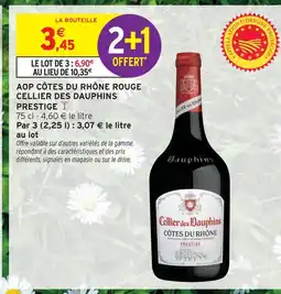 Intermarché Cellier des dauphins aop côtes du rhône rouge prestige offre