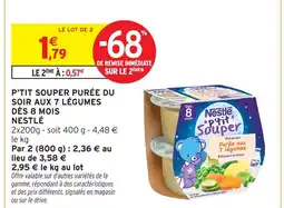 Intermarché Nestlé p'tit souper purée du soir aux 7 légumes dès 8 mois offre