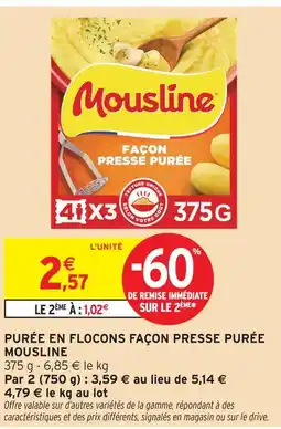 Intermarché Mousline purée en flocons façon presse purée offre