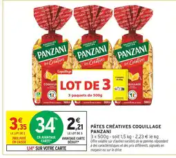 Intermarché Panzani pâtes créatives coquillage offre