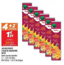 Netto Netto jus multifruits à base de concentrés offre